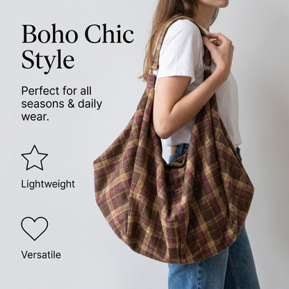 👜Časovo obmedzená ponuka✨Plátená taška v štýle bohémskeho ležérneho štýlu, tri spôsoby nosenia, veľká cestovná taška