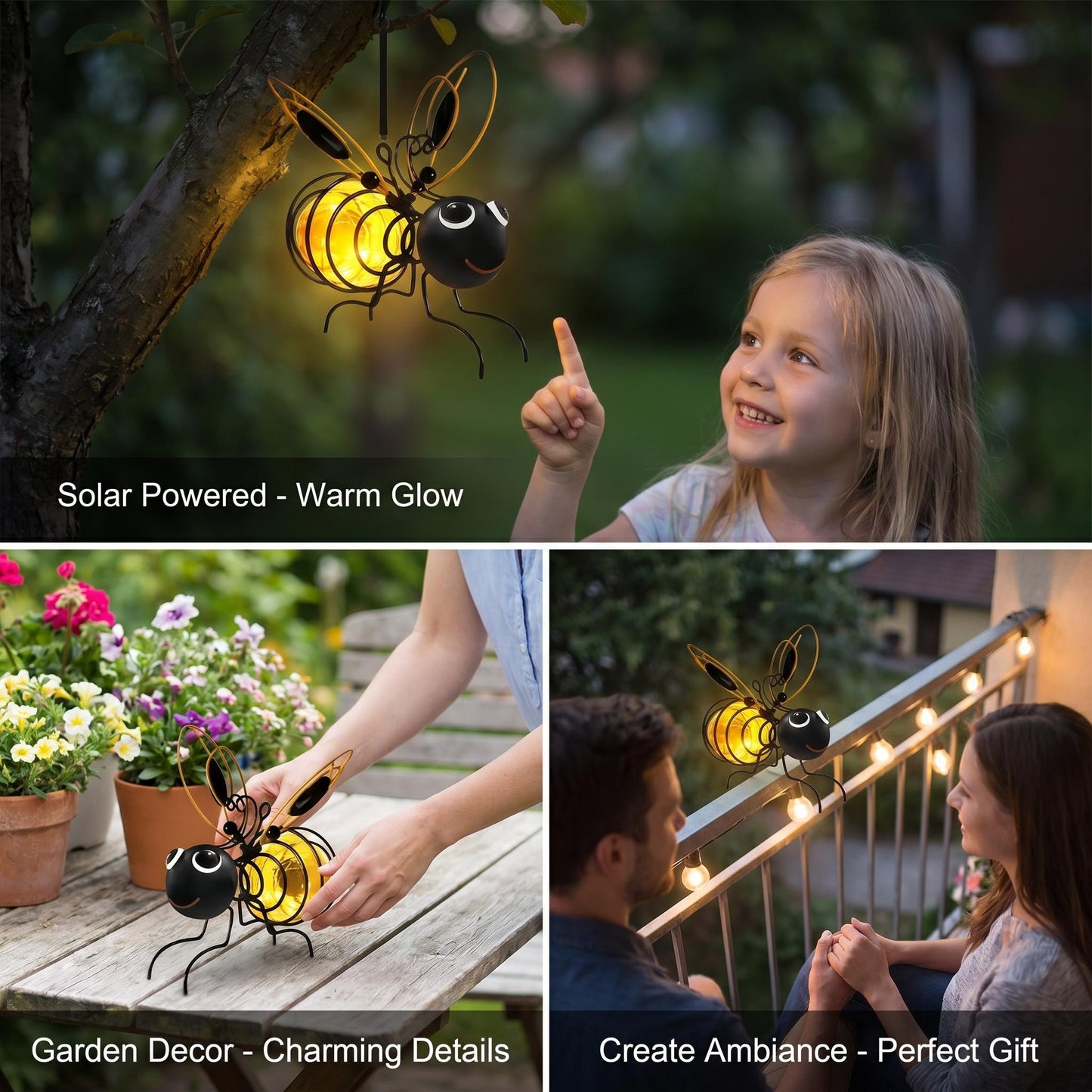 🐝Solárne závesné svetlo Bee｜Vonkajšie vodotesné automatické osvetlenie záhradného ambientného dekoratívneho svetla✨ Časovo obmedzená ponuka