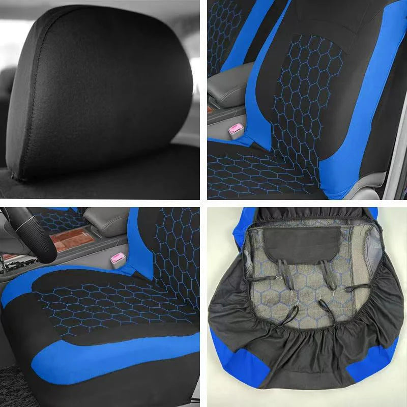 🚗9-dielna univerzálna sada poťahov na autosedačky pre 5 sedadiel, vodeodolná, odolná voči škvrnám, elastická, ochrana celého sedadla🧼