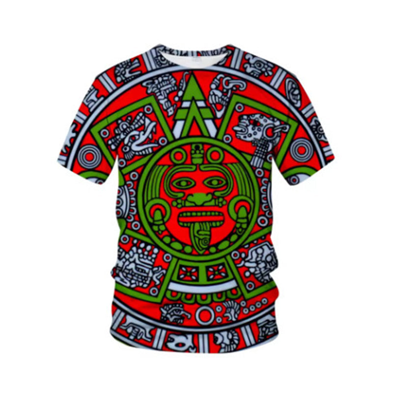 Pánske tričko s krátkymi rukávmi v štýle vintage tribal