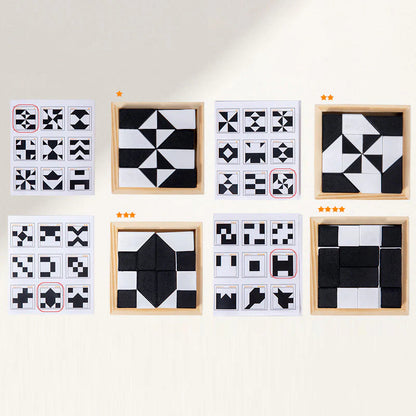 🧩 ČIERNO-BIELE MONTESSORI PUZZLE | | Veková skupina 3–8 rokov | Na rozvoj priestorovej logiky📚