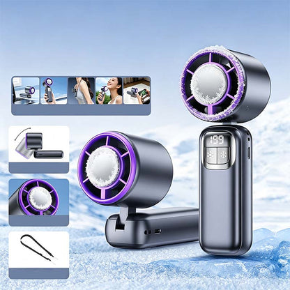 ❄️Skladací ventilátor 5 v 1 s polovodičovým chladením｜199 úrovní rýchlosti vetra, dlhá výdrž batérie, prenosný ventilátor na ľad✨