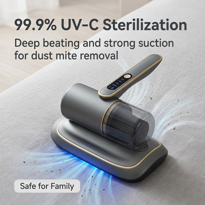Časovo obmedzená zľava 🛏️ Bezdrôtový UV sterilizátor a odstraňovač roztočov s vysokofrekvenčným poklepávaním a silným saním, HEPA filter – nevyhnutnosť na čistenie postelí a pohoviek 🦠💨