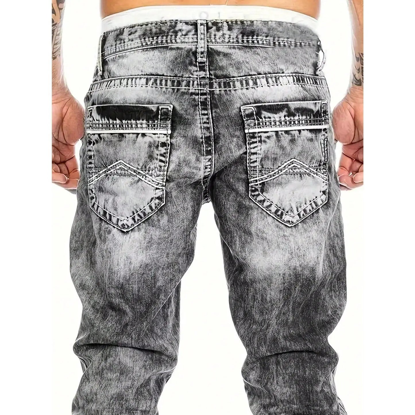 👖Pánska móda: kreatívne, pružné džínsy