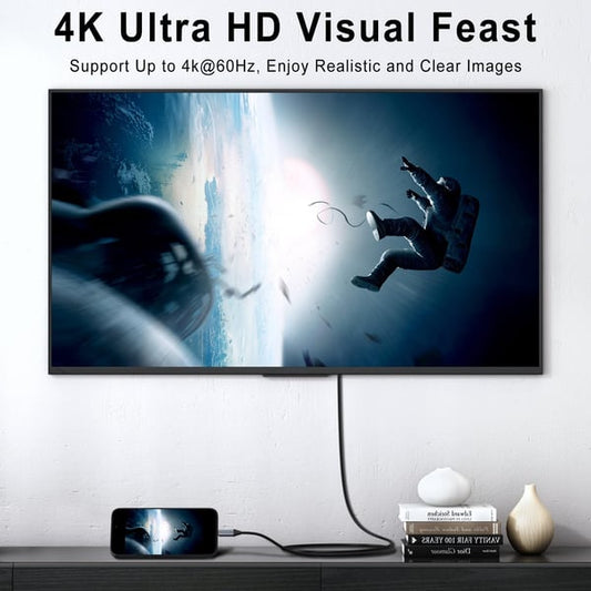 🔌Časovno omejen 50 % popust📺Kabel USB-C na HDMI za predvajanje, 4K 60Hz, idealen za pisarniško delo in maratonsko gledanje.