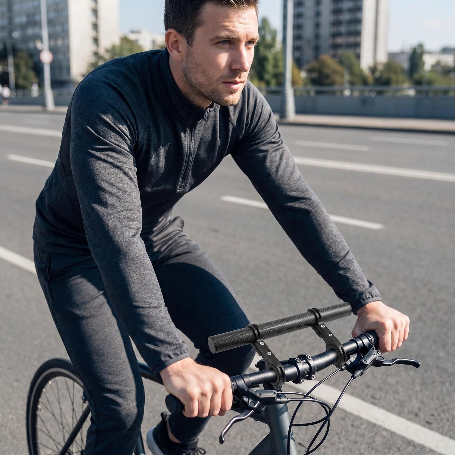 🚲Predĺžovací držiak na riadidlá bicykla｜Extrémne veľa montážnych polôh, umožňuje súčasné umiestnenie svetiel na bicykel, telefónu a rýchlomeru✨