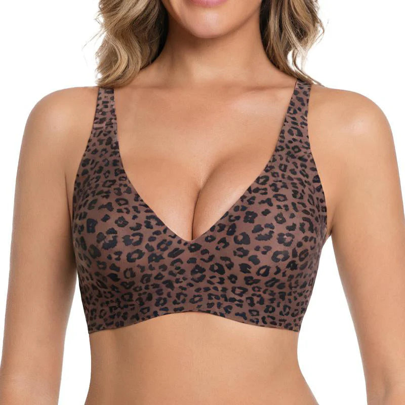 Jelly Wireless Dámske pohodlné bezdrôtové podprsenky Push Up Bralettes Bezšvové tričká Podprsenky Deep V Podprsenky na každodenné nosenie