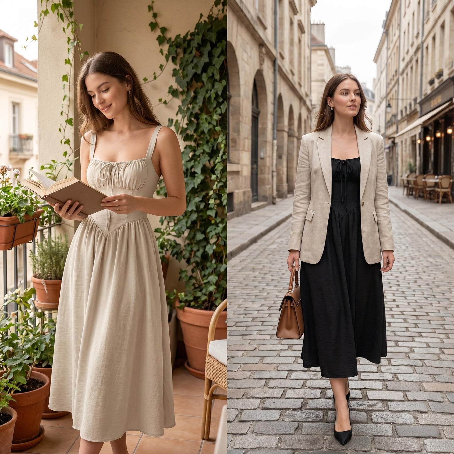 ✨Časovo obmedzená zľava 50%👗 Midi šaty s hranatým výstrihom a skladaným strihom, vysoký pás a zoštíhľujúca áčková sukňa