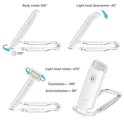 【🔥1+1 zadarmo】LED lampičky na čítanie s klipom pre deti, ktoré čítajú v posteli, lampička na knihu s 3 stupňami jasu a reguláciou svietivosti na ochranu zraku