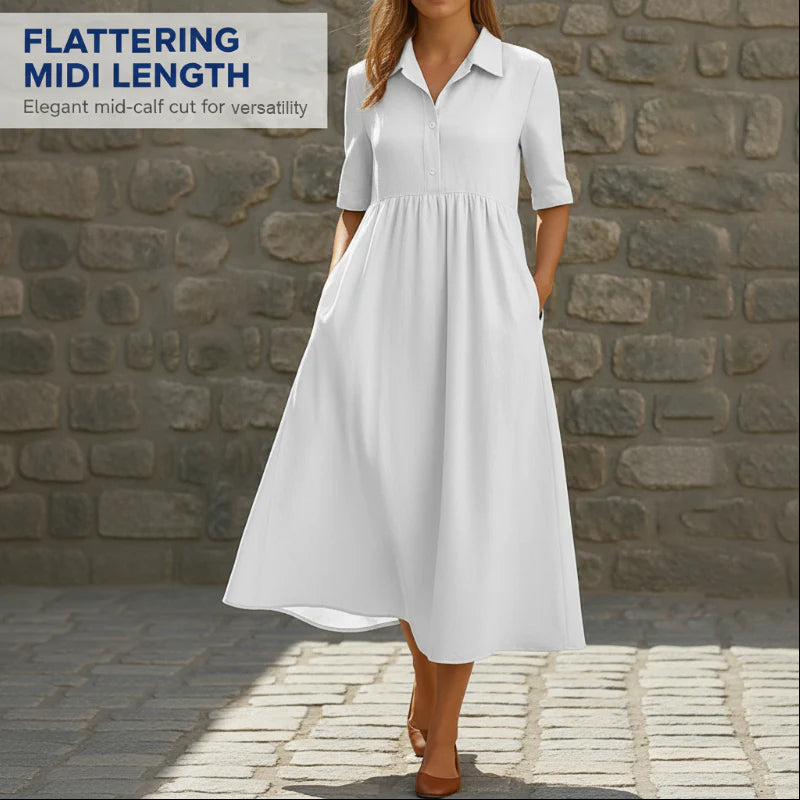 👗Ležérne midi šaty s vysokým pásom pre ženy