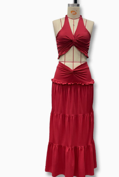 🏖️👗 Dvojdielna šifónová súprava s ramienkami a odhaleným chrbtom, plážová dovolenková atmosféra