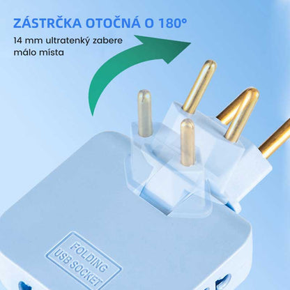 Otočný zásuvkový konvertor - predlžovacia zástrčka o 180 stupňov