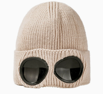 Pletena zimska kapa z vgrajenimi očali | WARM