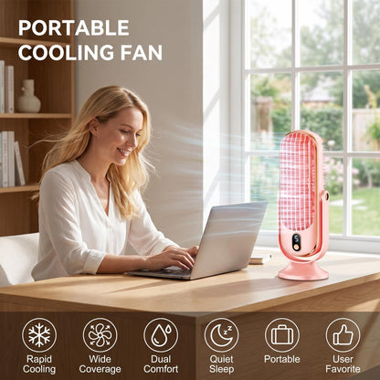 ❄️Stolový ventilátor｜5-úrovňové dotykové ovládanie, tichá prevádzka, dlhá výdrž batérie, ventilátor na pracovnú stanicu/nočník💨