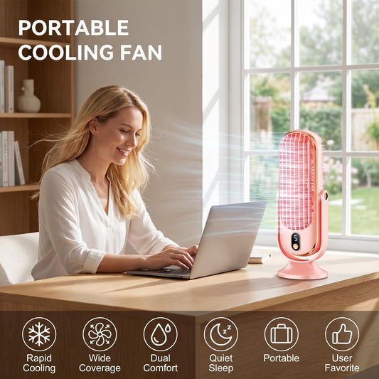 ❄️Stolový ventilátor｜5-úrovňové dotykové ovládanie, tichá prevádzka, dlhá výdrž batérie, ventilátor na pracovnú stanicu/nočník💨