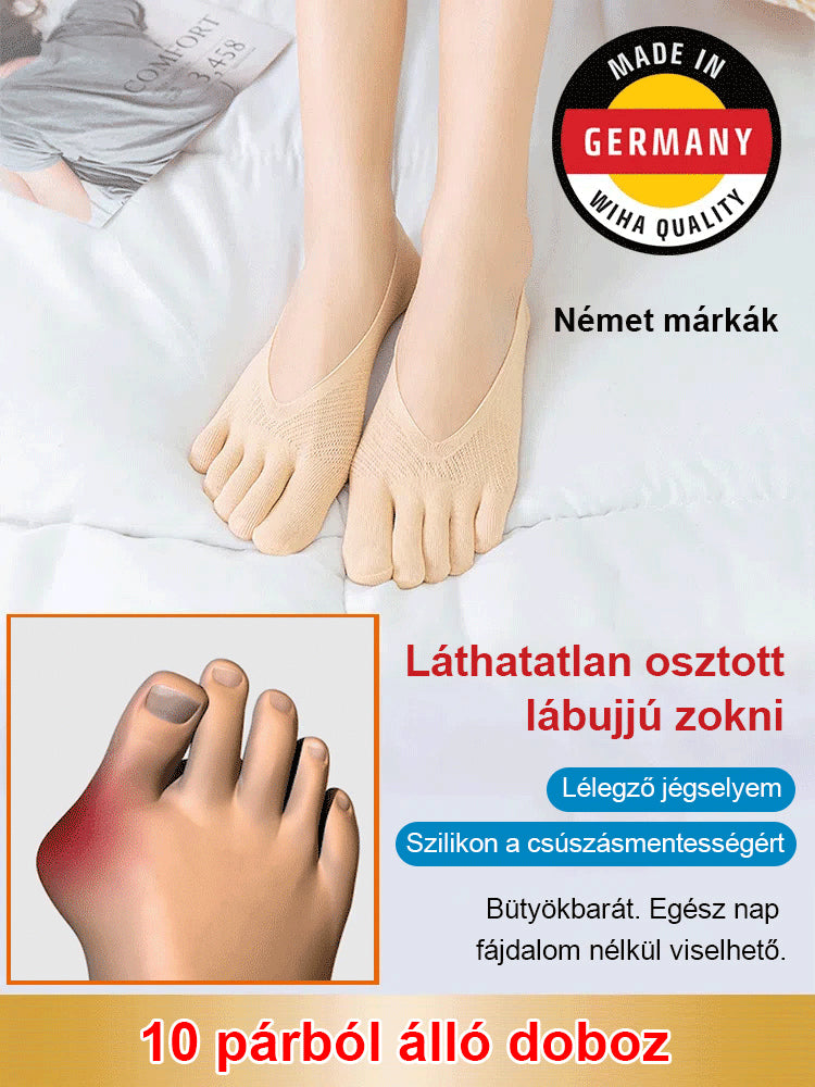 Unisexové neviditeľné korekčné ponožky s piatimi prstami