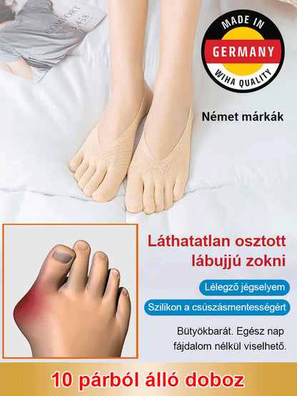 Unisexové neviditeľné korekčné ponožky s piatimi prstami