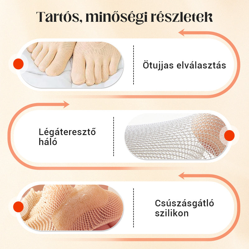 Unisexové neviditeľné korekčné ponožky s piatimi prstami