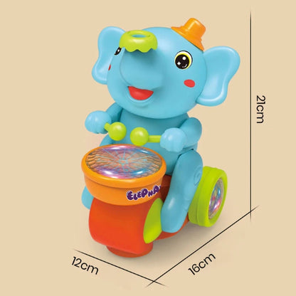 Časovo obmedzená 50% zľava ✨ Hudobná hračka Slon s LED diódou, 3D mäkké svetlo, zvuk a svetlo, upokojujúce zariadenie pre bábätká v ranom veku 🐘