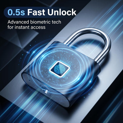 🔐Inteligentný zámok s odtlačkom prsta｜Otvorenie za 0,5 sekundy, vodotesný IP54, bezkľúčový zámok proti krádeži🔋