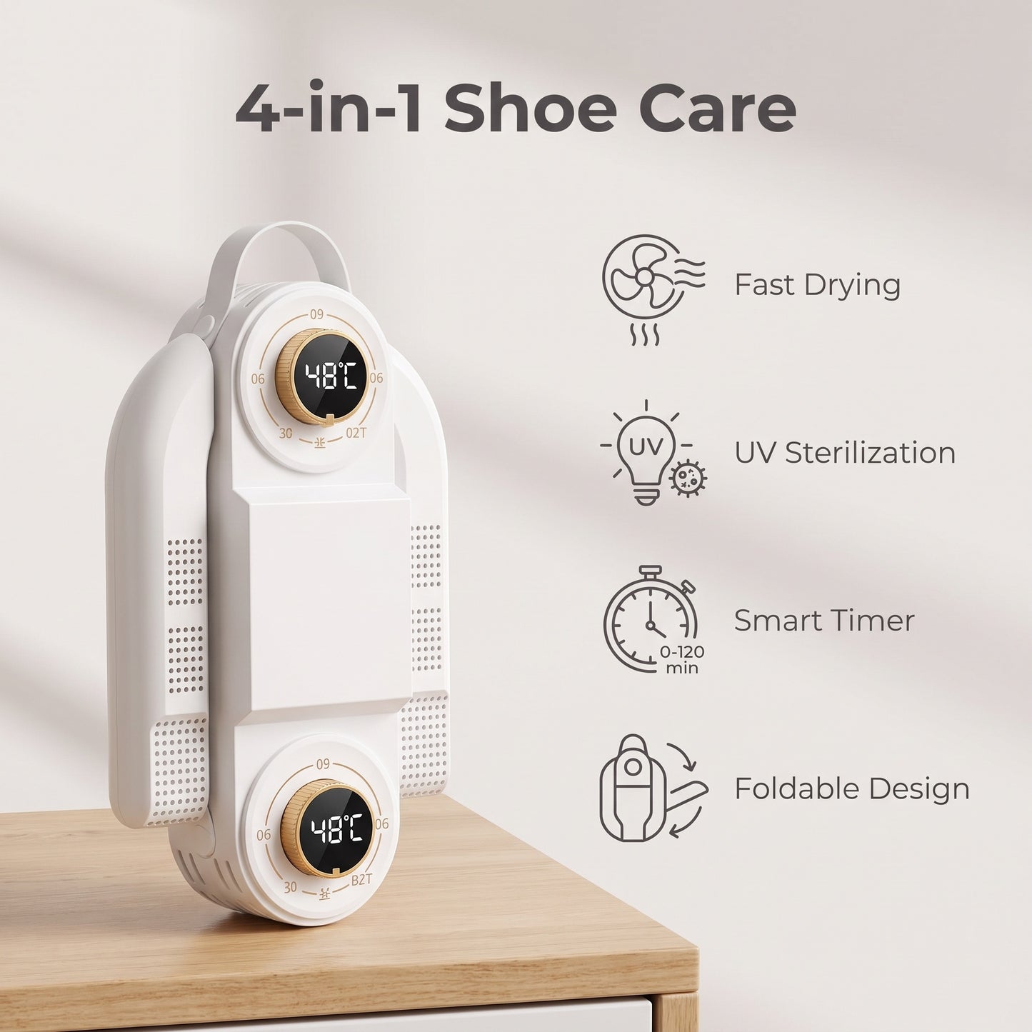 🌬Skladací sušič topánok 4 v 1 | Prenosný sušič topánok s konštantnou teplotou 360°, horúcim vzduchom, UV sterilizáciou a časovačom👟✨