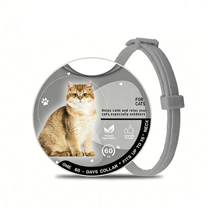 🐱🐶 Prírodný upokojujúci obojok | 60-dňová dlhotrvajúca úľava pre vášho úzkostlivého domáceho maznáčika 🌿