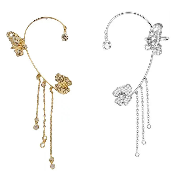 Náušnice Butterfly Tassel Ear Cuffs: sofistikované a elegantné