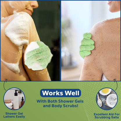 Sada exfoliačných sprchových rukavíc – hlboko čistiaci telový peeling, masážna rukavica pre kúpeľné procedúry