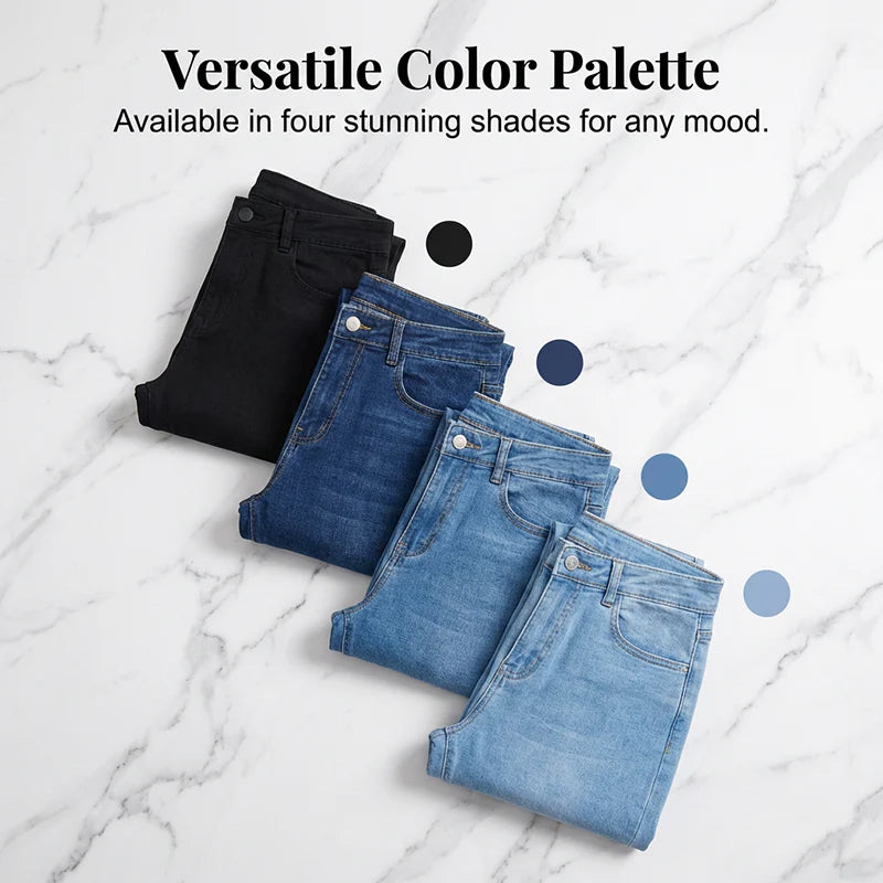👖Dámske džínsy s vysokým pásom, elastické a so širokými nohavicami