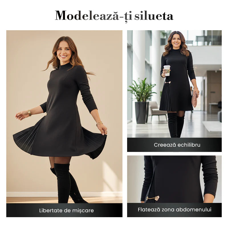 📢📢ZĽAVA 60 %!! 💝Elegantné šaty s dlhými rukávmi a záhybmi