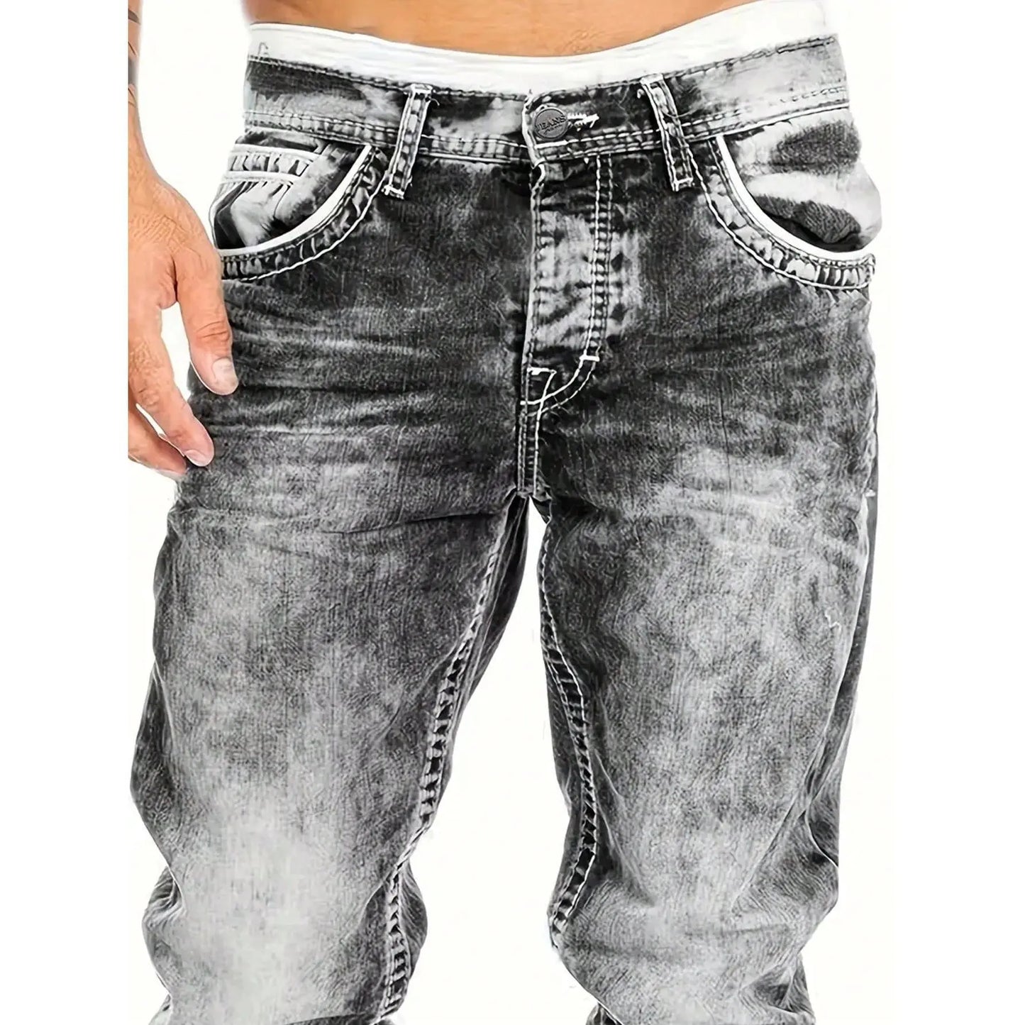 👖Pánska móda: kreatívne, pružné džínsy