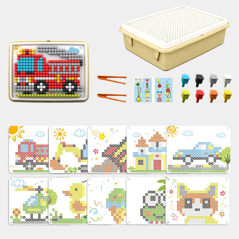 🍄🎨Detské puzzle s hubami a kolíkmi - hračka pre rané vzdelávanie a rozvoj praktických zručností