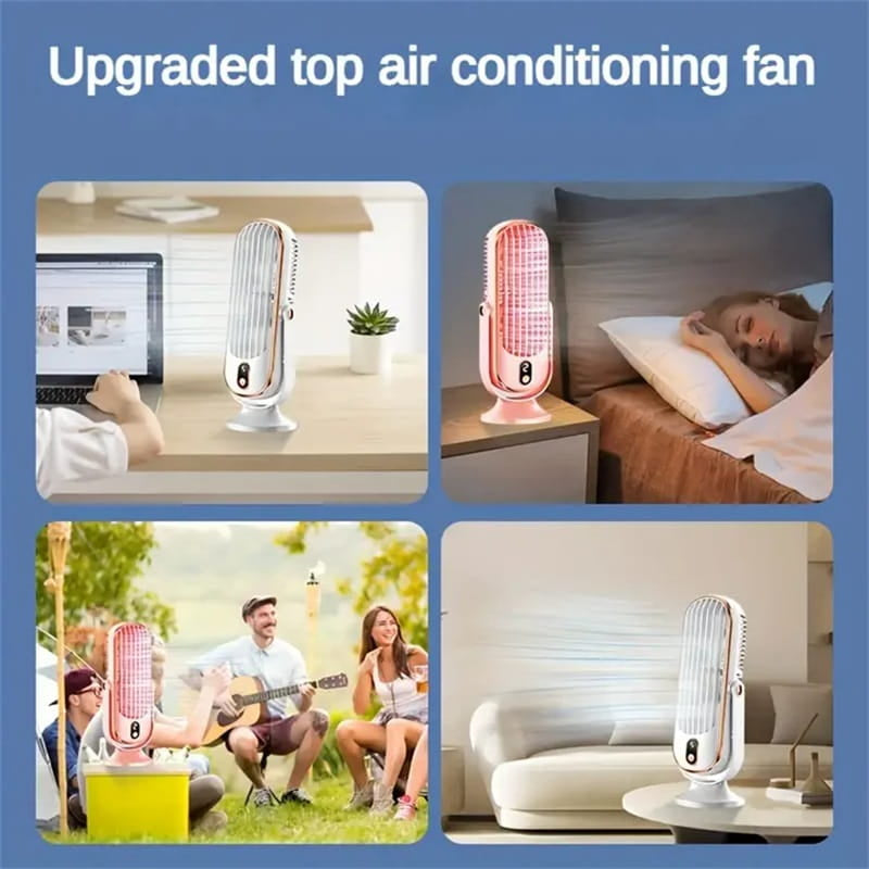 ❄️Stolový ventilátor｜5-úrovňové dotykové ovládanie, tichá prevádzka, dlhá výdrž batérie, ventilátor na pracovnú stanicu/nočník💨
