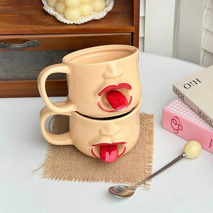 Igriva 3D keramična skodelica z obrazom za tople in hladne pijače | MUG