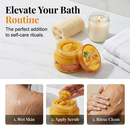 Časovo obmedzená ponuka 🧴 Kurkumový cukrový telový peeling | Jemne exfoliuje a rozjasňuje pokožku 🧖‍♀️