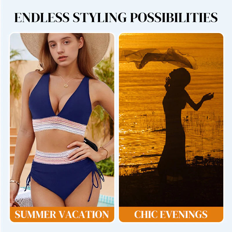 🔥Teraz v predaji💥 – 👙 Bikini set s vysokým pásom, tvarujúci bruško, vo viacerých farbách