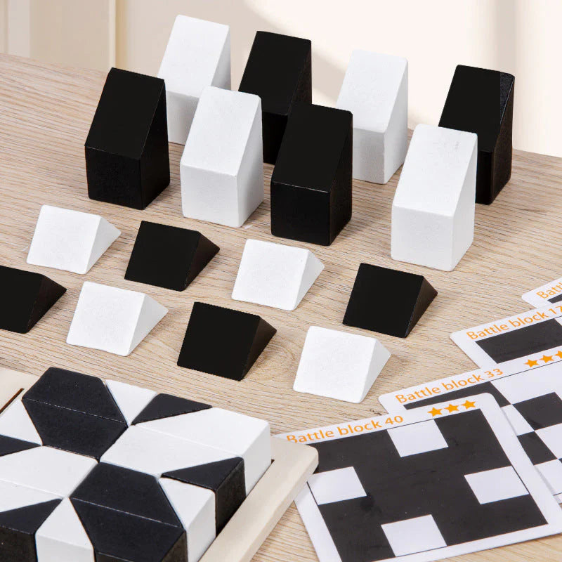 🧩 ČIERNO-BIELE MONTESSORI PUZZLE | | Veková skupina 3–8 rokov | Na rozvoj priestorovej logiky📚