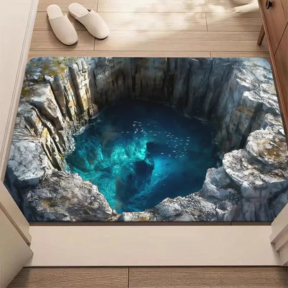 3D stereoskopická podlahová rohož z krištáľového zamatu
