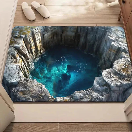 3D stereoskopická podlahová rohož z krištáľového zamatu