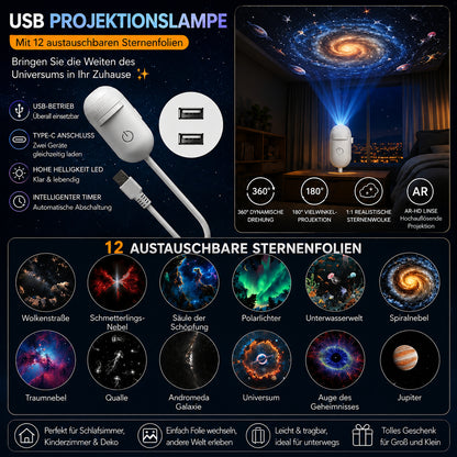 🔥Časovo obmedzená špeciálna ponuka so zľavou 50 % ✨Projekčná lampa 2 v 1 s hviezdnou oblohou: Otočte zasnívanú hmlovinu a vneste vesmír do svojej izby