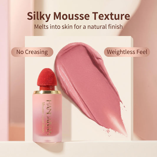 ☁️ Tekutá lícenka Mousse ｜ Niacínamid pre výživu pleti, ľahká a dobre drží po celý deň bez toho, aby sa zlepovala 🧽