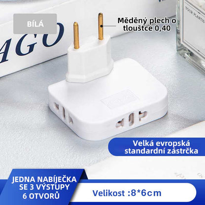 Otočný adaptér zásuvky – predlžovacia zástrčka s otočným uhlom 180 stupňov