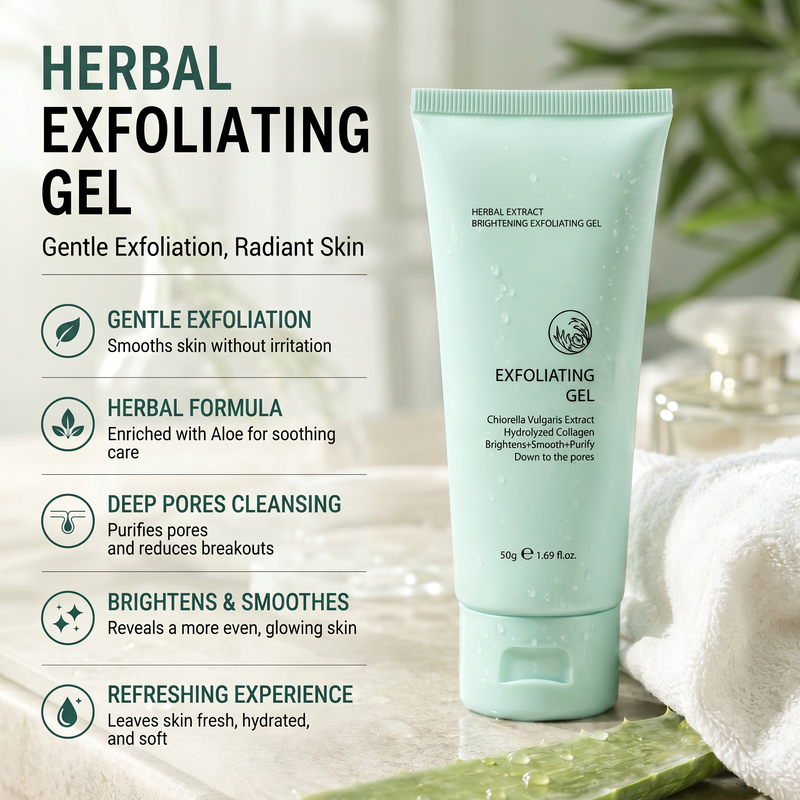 Leštiaci a exfoliačný gél s výťažkom z liečivých rastlín