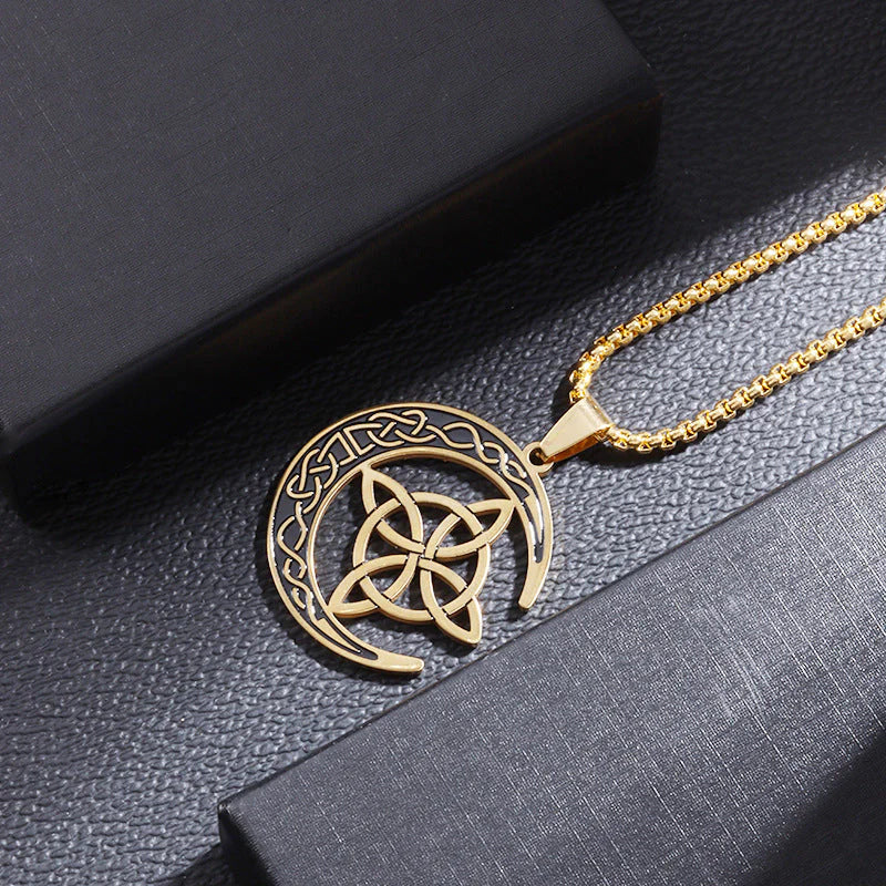 🌙✨ Tajomný keltský náhrdelník s motívom mesiaca – symbol ženskej sily a ochrany! 🎁