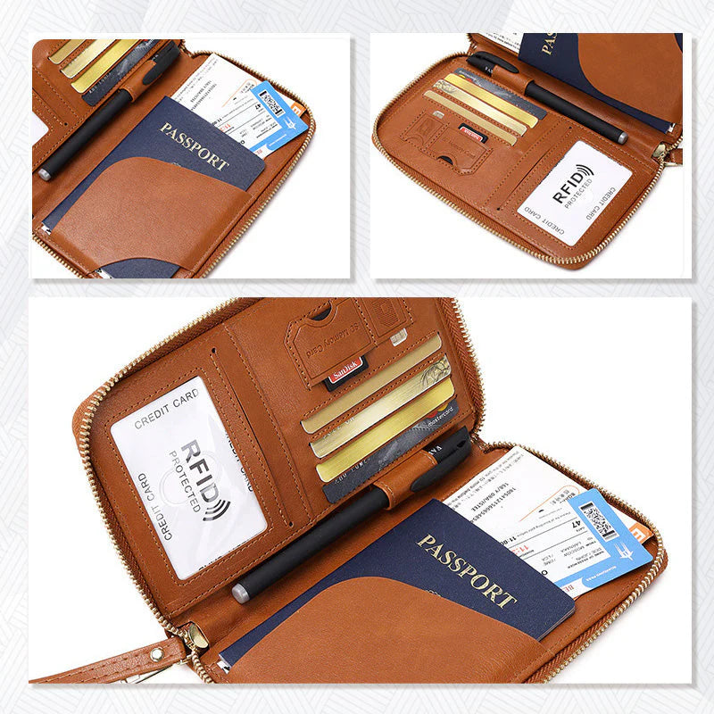 Časovo obmedzená ponuka 🛂✨ Multifunkčný držiak na pas, cestovné doklady a karty s RFID ochranou proti krádeži 💼