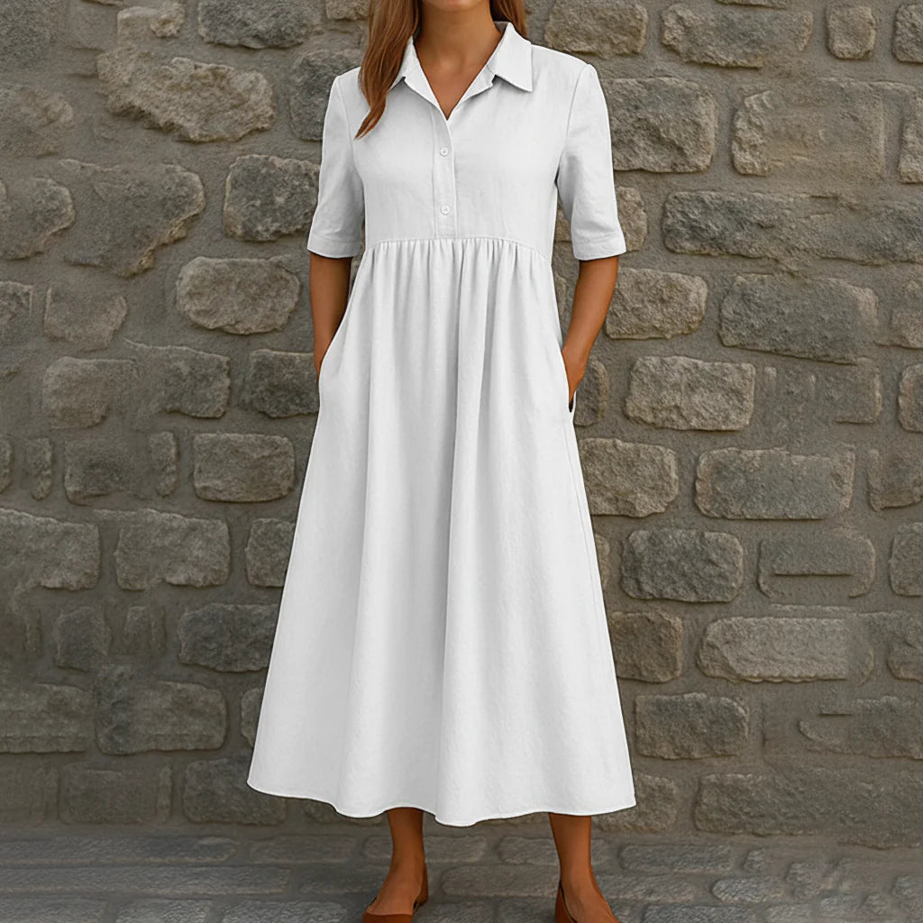 👗Ležérne midi šaty s vysokým pásom pre ženy