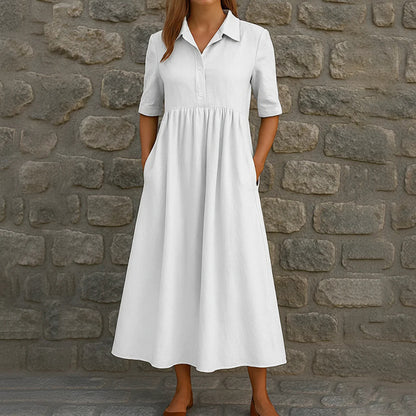👗Ležérne midi šaty s vysokým pásom pre ženy