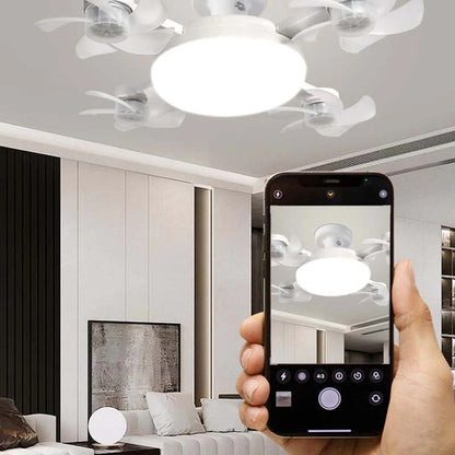 🪞Neviditeľné skladacie stropné svietidlo s ventilátorom｜Kombinácia svetla a ventilátora vyzerá skvele aj na nízkych stropoch✨
