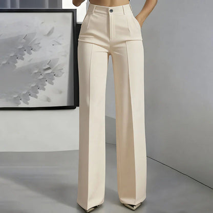 👖Nohavice s vysokým pásom a rovnými nohavicami s drapériou