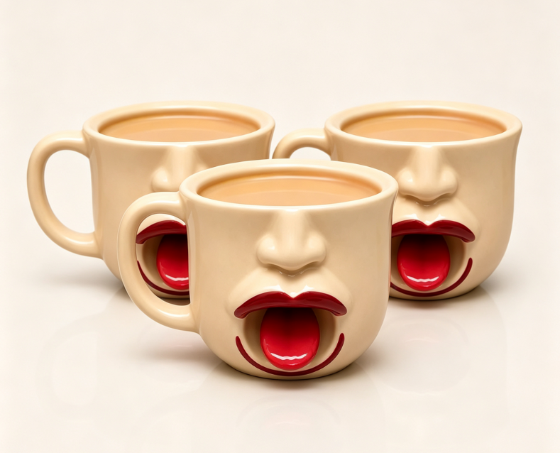 Igriva 3D keramična skodelica z obrazom za tople in hladne pijače | MUG